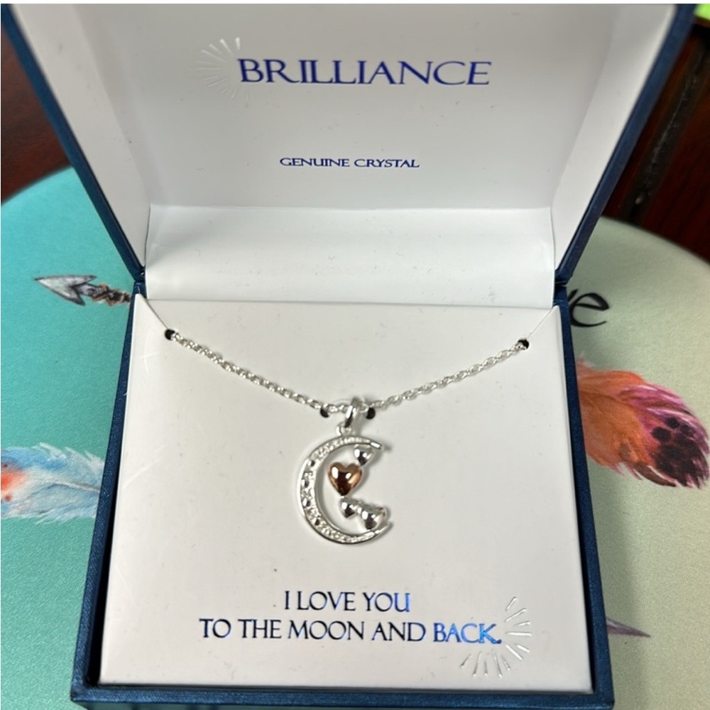 Silver and Gold Crescent Necklace